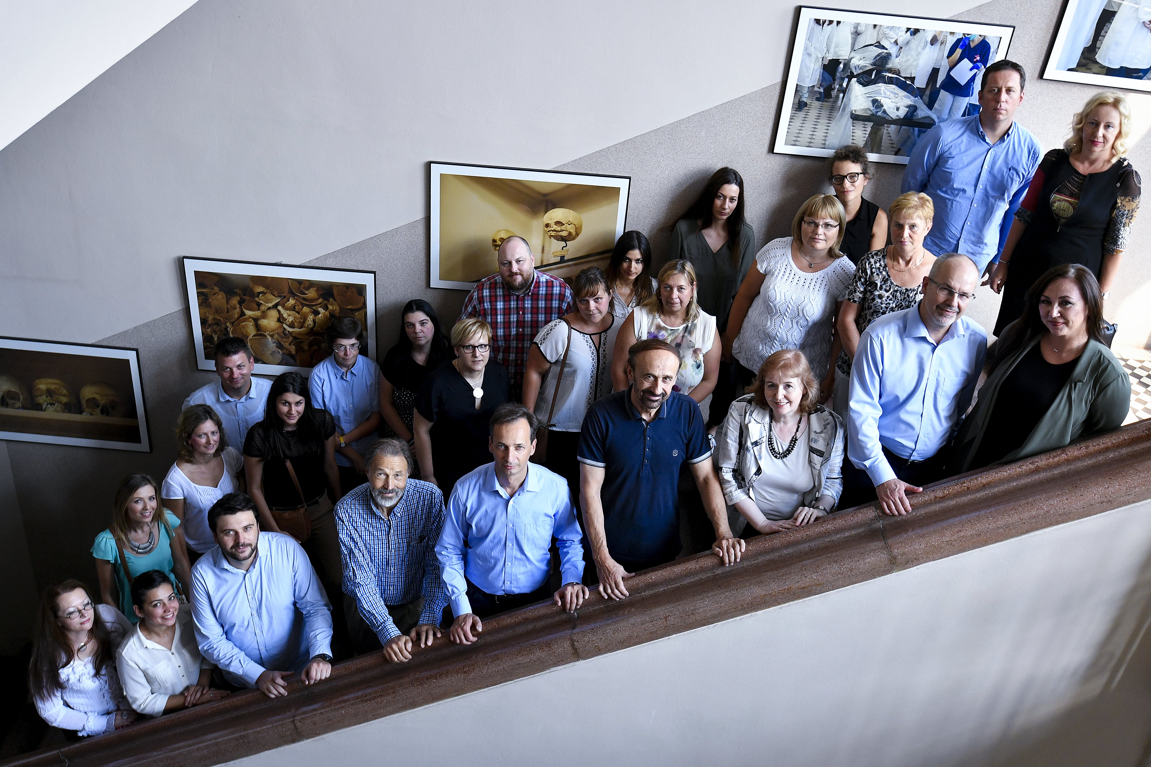 Genera team on stairs